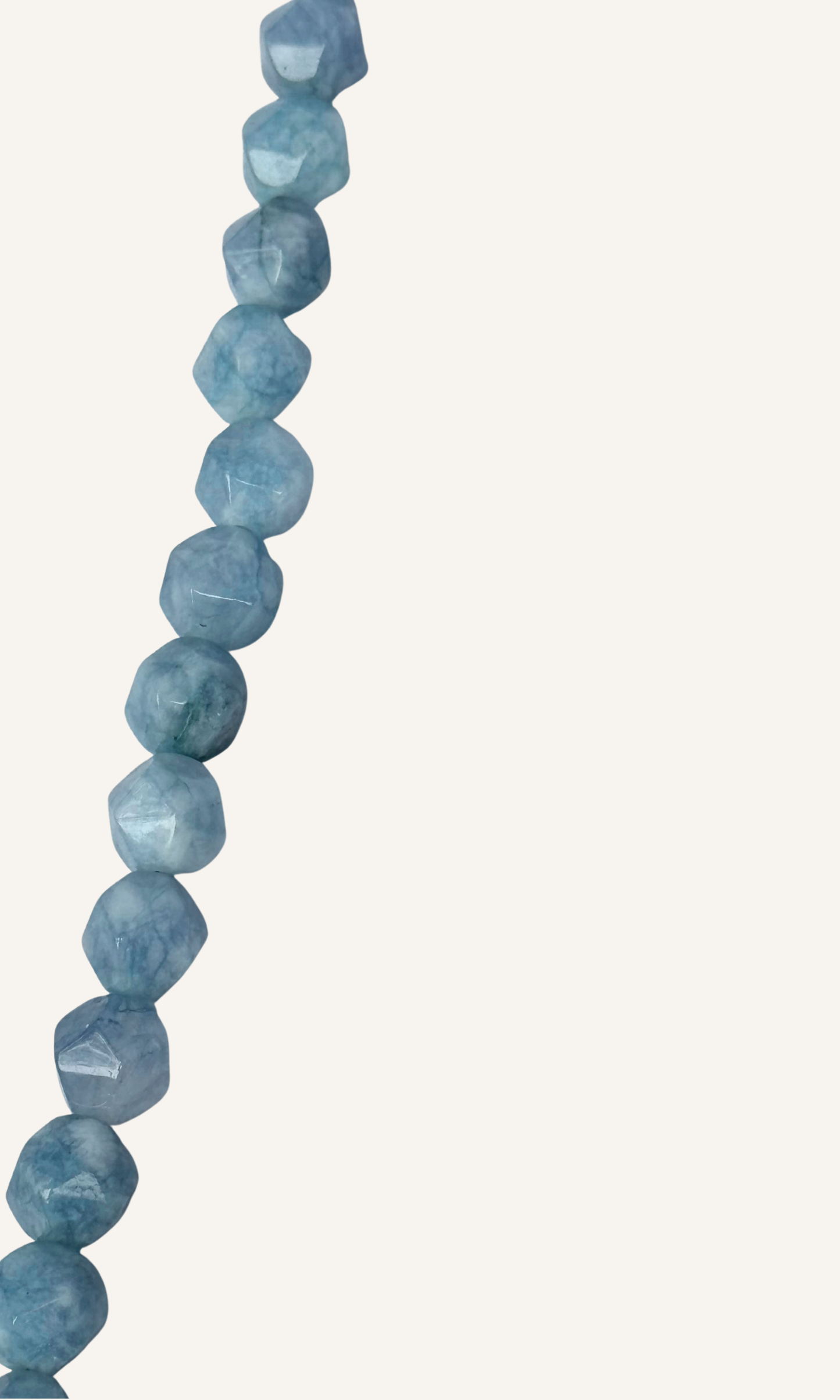 Blue Apatite and Jade necklace with Freshwater Pearl charm, gold filled findings, and hook clasp