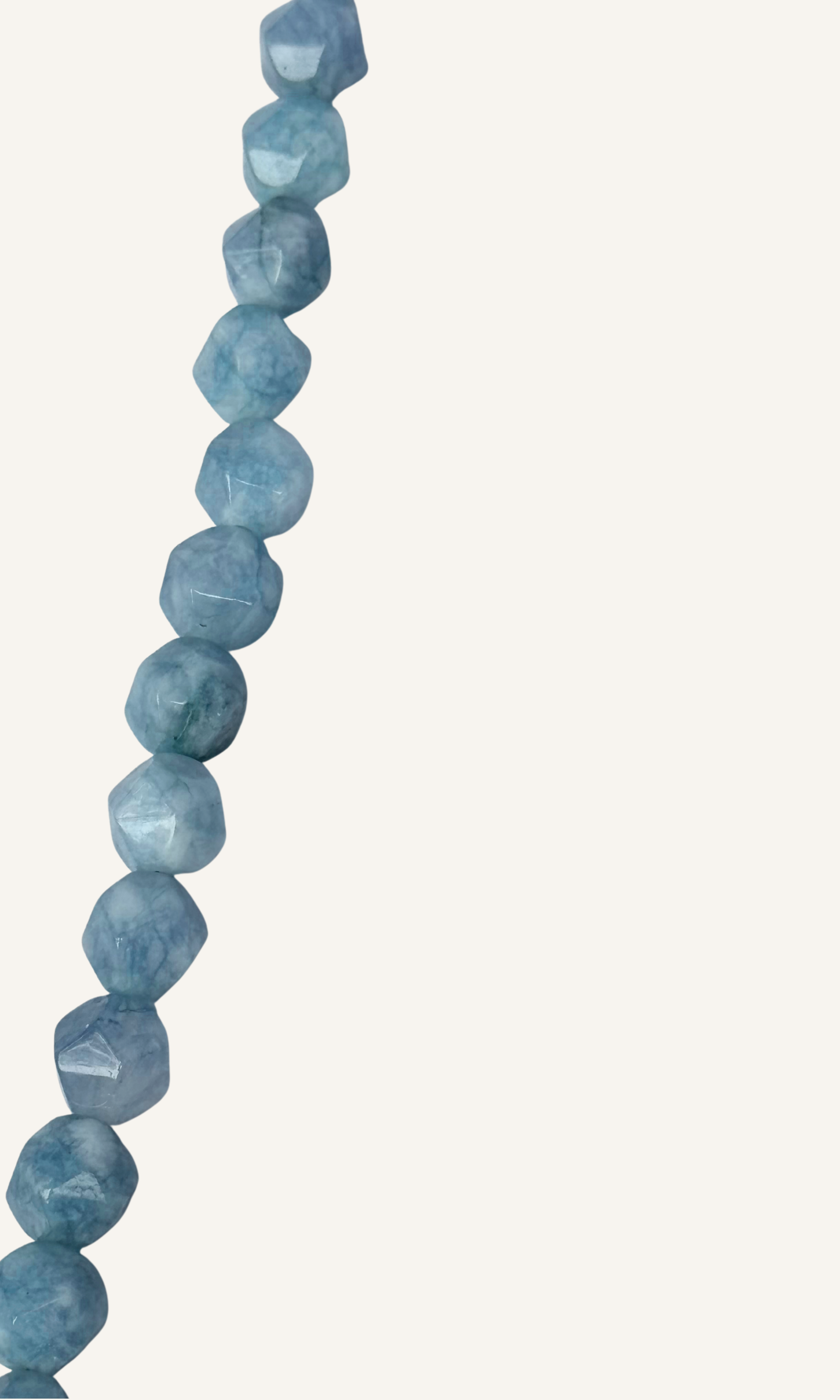 Blue Apatite and Jade necklace with Freshwater Pearl charm, gold filled findings, and hook clasp