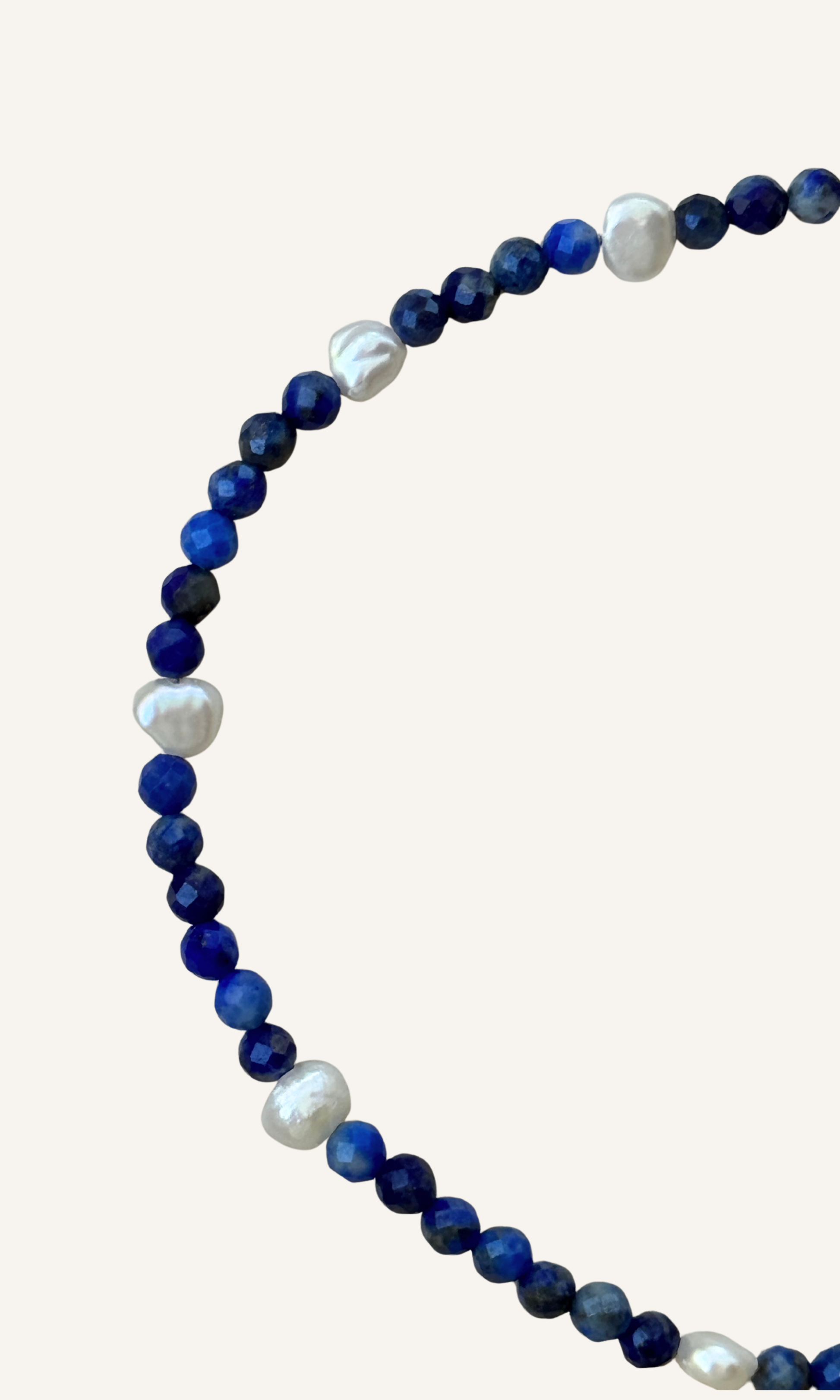 Dainty faceted lapis and tiny Freshwater Pearl bracelet with gold filled findings and a toggle closure