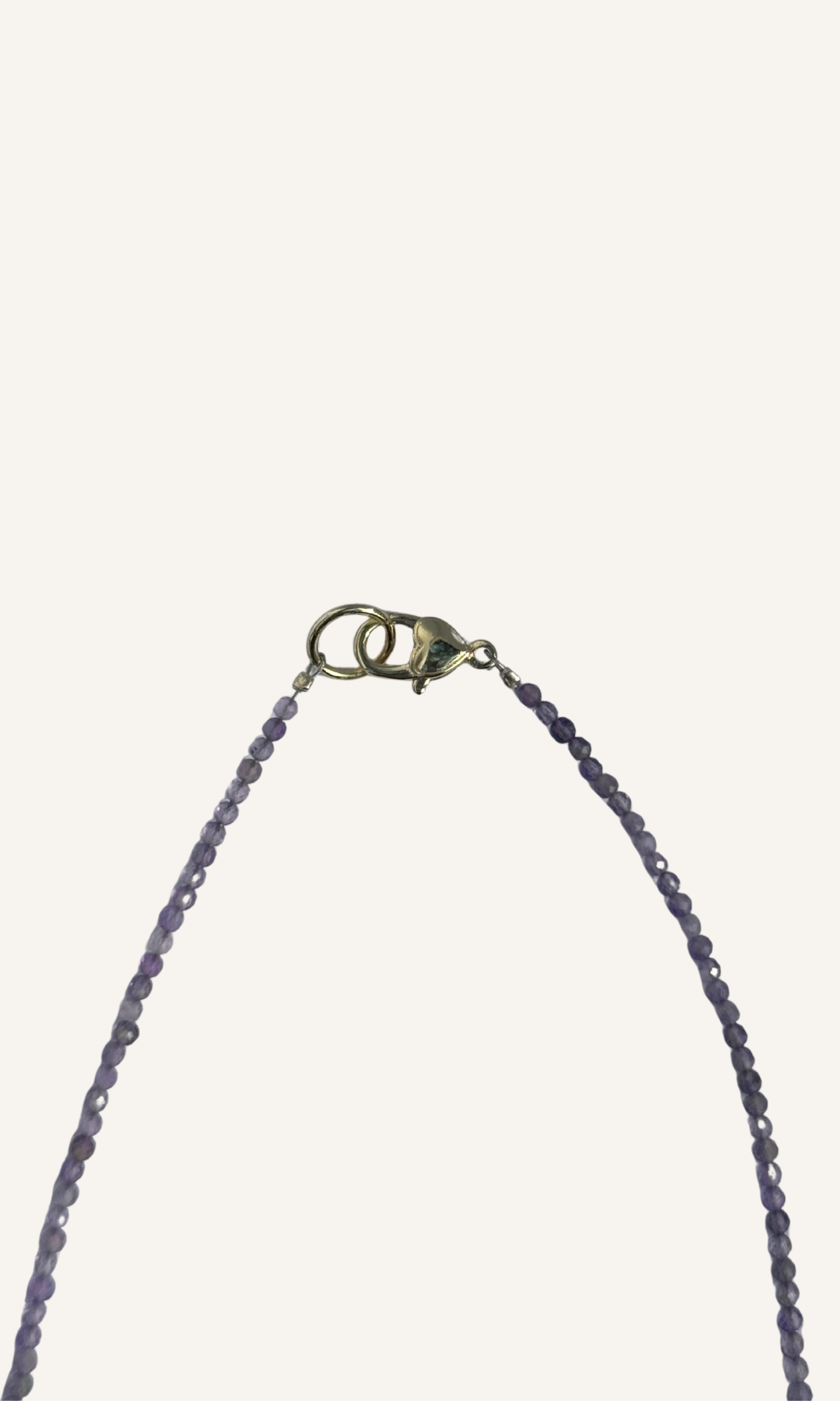 Dainty purple Amethyst necklace with gold filled heart charm and heart lobster clasp