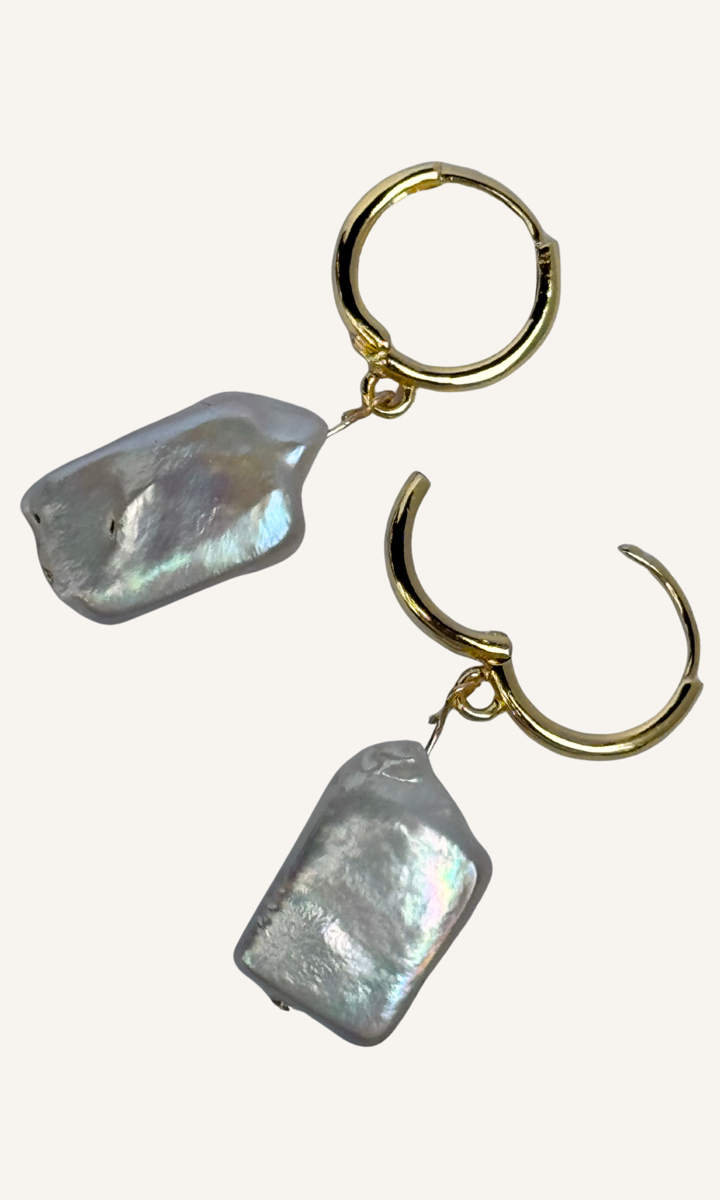 Freshwater Pearl on a gold filled huggie