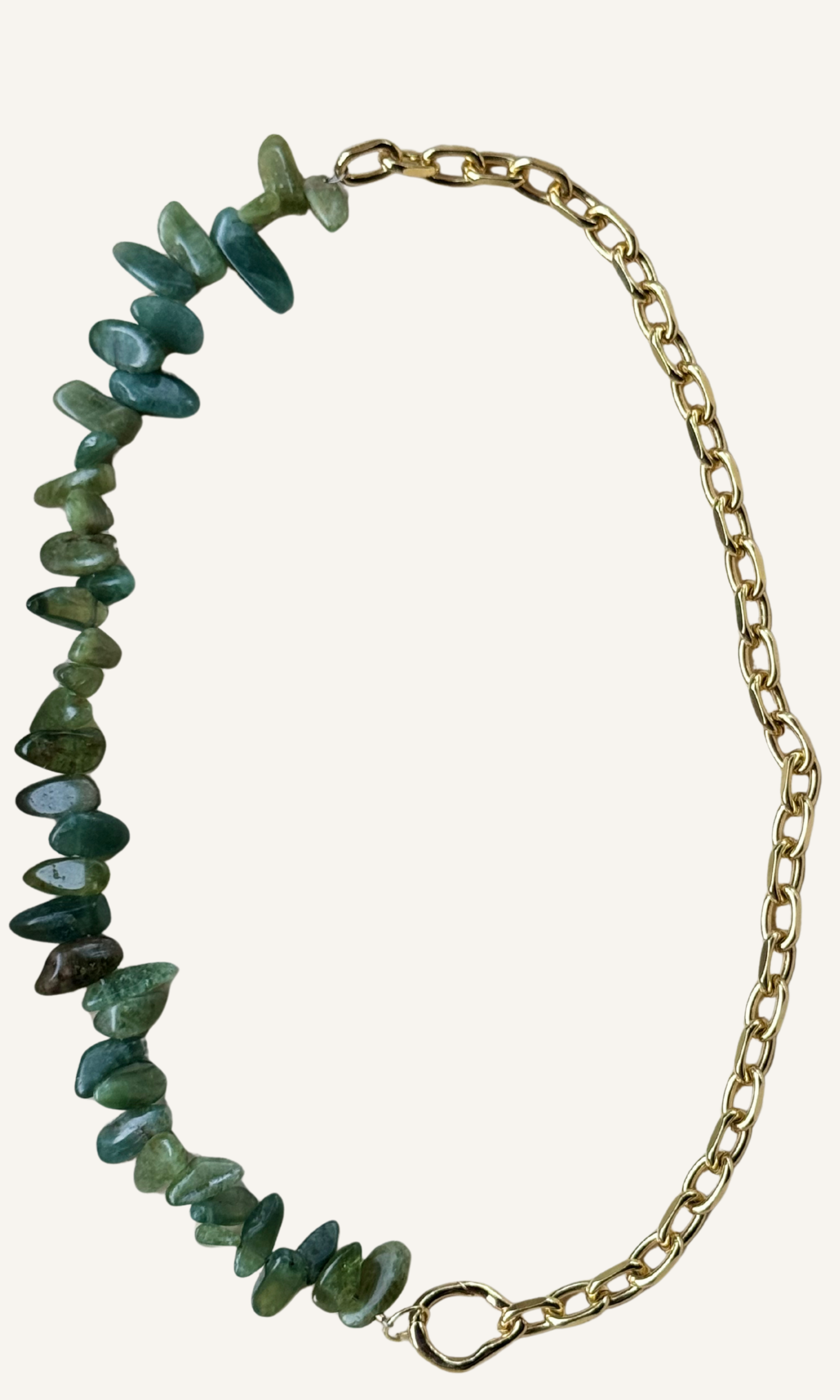Green Apatite necklace on a gold filled chain with a push gate clasp