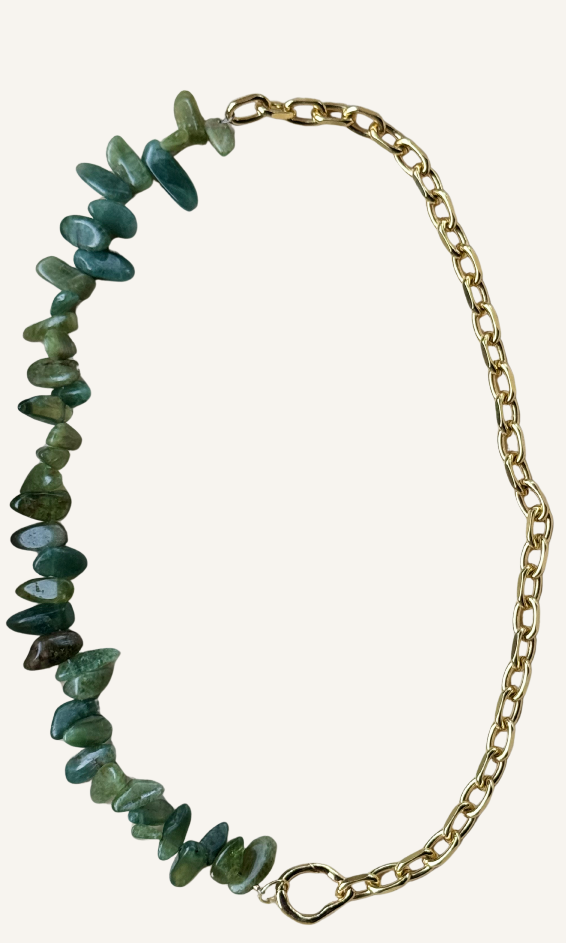 Green Apatite necklace on a gold filled chain with a push gate clasp