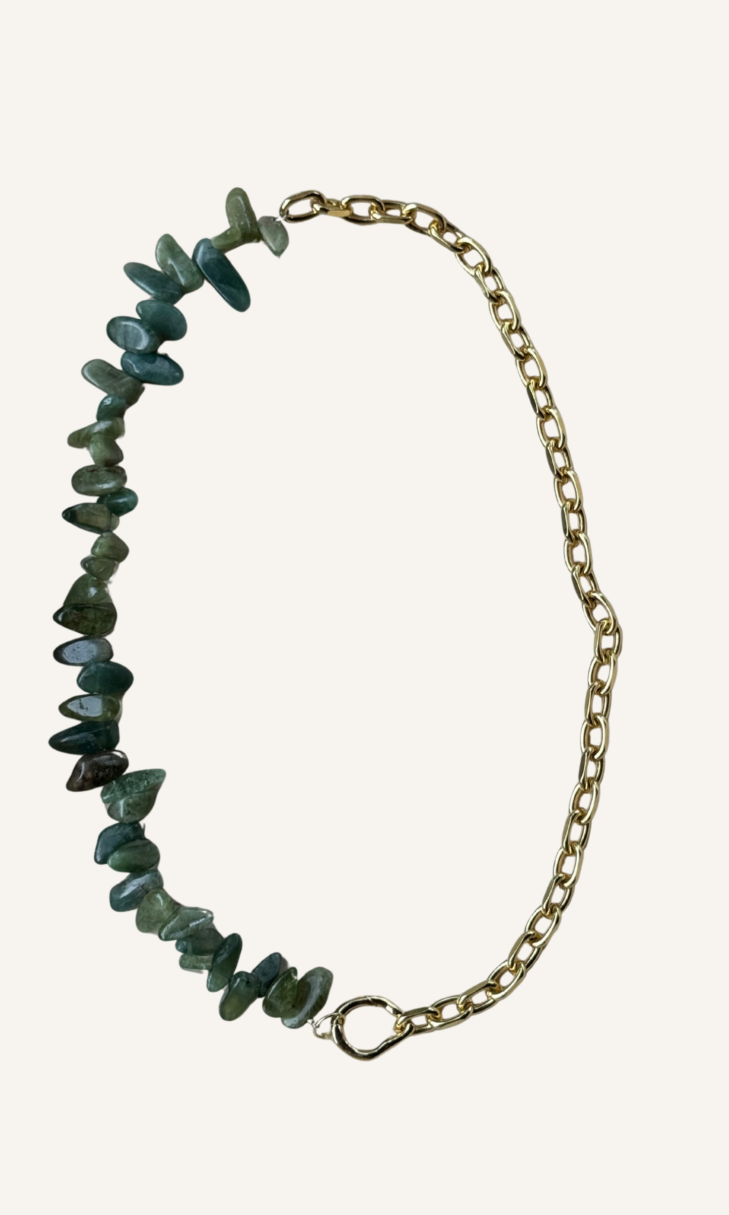 Green Apatite necklace on a gold filled chain with a push gate clasp