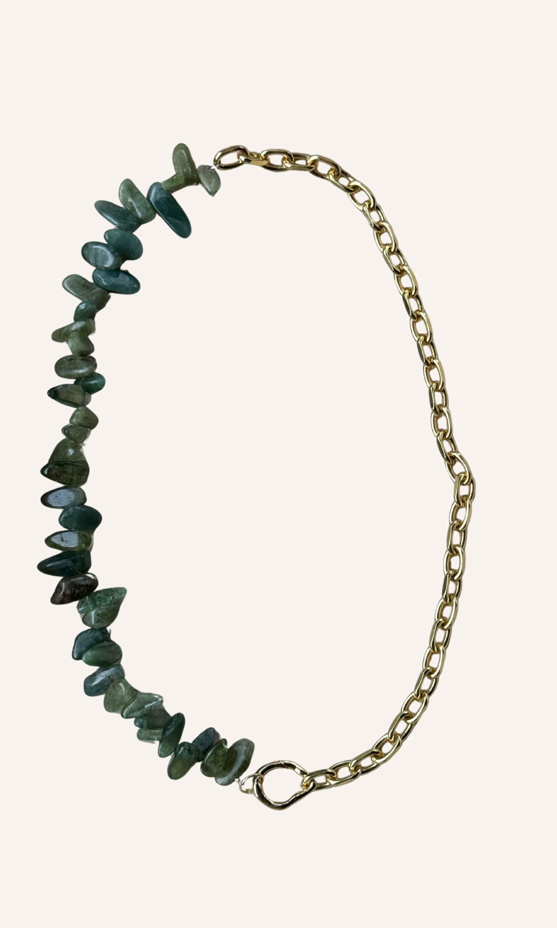 Green Apatite necklace on a gold filled chain with a push gate clasp